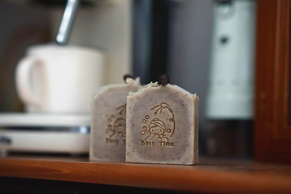 Cured embossed soap bar detail